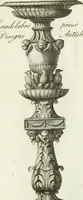 Picture 7 of 54 from Manuale di varj ornamenti tratti dalle fabbriche, e frammenti antichi : per uso, e commodo de' pittori, scultori, architetti, scarpellini, stuccatori, intagliatori di pietre, e legni, argentieri, giojellieri, ricamatori, ebanisti & c. (1781), leaf 18