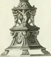 An illustration from Manuale di varj ornamenti tratti dalle fabbriche, e frammenti antichi : per uso, e commodo de' pittori, scultori, architetti, scarpellini, stuccatori, intagliatori di pietre, e legni, argentieri, giojellieri, ricamatori, ebanisti & c. (1781)