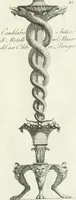 An illustration from Manuale di varj ornamenti tratti dalle fabbriche, e frammenti antichi : per uso, e commodo de' pittori, scultori, architetti, scarpellini, stuccatori, intagliatori di pietre, e legni, argentieri, giojellieri, ricamatori, ebanisti & c. (1781)