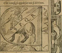 An illustration from Diverse imprese accomodate a diuerse moralità : con versi che i loro significati dichiarano : Tratte da gli Emblemi dell' Alciato (1549)