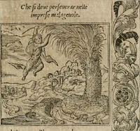 An illustration from Diverse imprese accomodate a diuerse moralità : con versi che i loro significati dichiarano : Tratte da gli Emblemi dell' Alciato (1549)