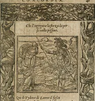 An illustration from Diverse imprese accomodate a diuerse moralità : con versi che i loro significati dichiarano : Tratte da gli Emblemi dell' Alciato (1549)