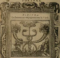 An illustration from Diverse imprese accomodate a diverse moralità, co versi che i loro significati dichiarano insieme con molte altre mella lingua italiana non piu tradotte (1576)