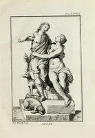 An illustration from Dizionario mitologico : ovvero della favola, poetico, storico ec. in cui esttamente si spiega l'origine degli dei, de' semidei, e gegli eroi dell'antico gentilessimo, i misteri, i dogmi, il culto, i sacrifizj, i giuochi, le feste, e tutto ciò, che appartiene alla religione de' Gentilli ... (1755)