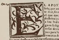 An illustration from Doctrina Christiana, y catecismo para instruccion de los Indios, y de las de mas personas ... : con vn confessionario, y otras cosas necessarias ... (1584)