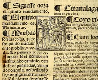 An illustration from Doctrina Christiana en lengua Castellana y Çapoteca: (1567)
