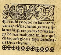 An illustration from Doctrina Christiana en lengua Castellana y Çapoteca: (1567)