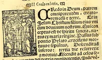 An illustration from Doctrina christiana en la lengua guasteca co[n] la lengua castellana, : la guasteca correspondiente acada palabra: de guasteco: segun q[ue] se pudo tolerar en la frasis: de la lengua guasteca: (1571)