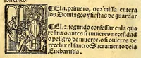 An illustration from Doctrina christiana en la lengua guasteca co[n] la lengua castellana, : la guasteca correspondiente acada palabra: de guasteco: segun q[ue] se pudo tolerar en la frasis: de la lengua guasteca: (1571)