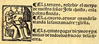 An illustration from Doctrina christiana en la lengua guasteca co[n] la lengua castellana, : la guasteca correspondiente acada palabra: de guasteco: segun q[ue] se pudo tolerar en la frasis: de la lengua guasteca: (1571)