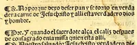 An illustration from Doctrina christiana en la lengua guasteca co[n] la lengua castellana, : la guasteca correspondiente acada palabra: de guasteco: segun q[ue] se pudo tolerar en la frasis: de la lengua guasteca: (1571)