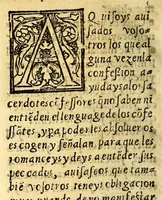 An illustration from Doctrina christiana muy cumplida, : donde se contiene la exposicion de todo lo necessario para doctrinar alos Yndios, y administralles los Sanctos Sacramentos. (1575)