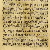 An illustration from Doctrina christiana muy cumplida, : donde se contiene la exposicion de todo lo necessario para doctrinar alos Yndios, y administralles los Sanctos Sacramentos. (1575)