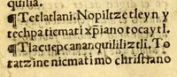 An illustration from Doctrina christiana muy cumplida, : donde se contiene la exposicion de todo lo necessario para doctrinar alos Yndios, y administralles los Sanctos Sacramentos. (1575)
