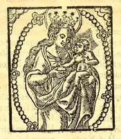 An illustration from Doctrina christiana muy cumplida, : donde se contiene la exposicion de todo lo necessario para doctrinar alos Yndios, y administralles los Sanctos Sacramentos. (1575)