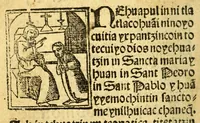 An illustration from [Doctrina cristiana en lengua mexicana.] (1548)