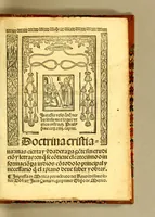 An illustration from Doctrina cristiana: : mas cierta y v[er]dadera p[ar]a ge[n]te sin erudicio[n] y letras: en q[ue] se co[n]tiene el catecismo o informacio[n] p[ar]a indios co[n] todo lo principal y necessario q[ue] el [christ]iano deue saber y obrar (1546)