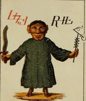 An illustration from Doktor Johannes Faust's Magia naturalis et innaturalis : oder, Dreifacher Höllenzwang, letztes Testament and Siegelkunst, nach einer kostbar ausgestattenten Handschrift in der Herzogl. Bibliothek zu Koburg vollständig und wortgetreu hrsg. in fünf Abtheilungen .. (1849)