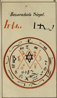 An illustration from Doktor Johannes Faust's Magia naturalis et innaturalis : oder, Dreifacher Höllenzwang, letztes Testament and Siegelkunst, nach einer kostbar ausgestattenten Handschrift in der Herzogl. Bibliothek zu Koburg vollständig und wortgetreu hrsg. in fünf Abtheilungen .. (1849)