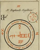 An illustration from Doktor Johannes Faust's Magia naturalis et innaturalis : oder, Dreifacher Höllenzwang, letztes Testament and Siegelkunst, nach einer kostbar ausgestattenten Handschrift in der Herzogl. Bibliothek zu Koburg vollständig und wortgetreu hrsg. in fünf Abtheilungen .. (1849)