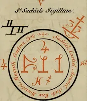 An illustration from Doktor Johannes Faust's Magia naturalis et innaturalis : oder, Dreifacher Höllenzwang, letztes Testament and Siegelkunst, nach einer kostbar ausgestattenten Handschrift in der Herzogl. Bibliothek zu Koburg vollständig und wortgetreu hrsg. in fünf Abtheilungen .. (1849)