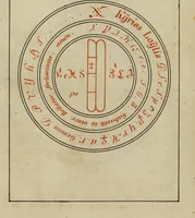 An illustration from Doktor Johannes Faust's Magia naturalis et innaturalis : oder, Dreifacher Höllenzwang, letztes Testament and Siegelkunst, nach einer kostbar ausgestattenten Handschrift in der Herzogl. Bibliothek zu Koburg vollständig und wortgetreu hrsg. in fünf Abtheilungen .. (1849)