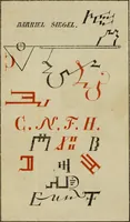 An illustration from Doktor Johannes Faust's Magia naturalis et innaturalis : oder, Dreifacher Höllenzwang, letztes Testament and Siegelkunst, nach einer kostbar ausgestattenten Handschrift in der Herzogl. Bibliothek zu Koburg vollständig und wortgetreu hrsg. in fünf Abtheilungen .. (1849)