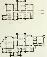 An illustration from Domestic architecture, being a series of designs for mansions, villas, rectory houses, parsonage houses, bailiffs' lodge, gardener's lodge, game-keeper's lodge, park gate lodges, etc. in the Grecian, Italian, and old English styles of architecture. With observations on the appropriate choice of site; the whole designed with strict reference to the practicability of erection, and with due attention to the important consideration of uniting elegance, convenience and domestic comfort with economy ... With accurate estimates appended to each design (1833)