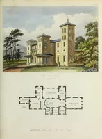Picture 40 of 100 from Domestic architecture, being a series of designs for mansions, villas, rectory houses, parsonage houses, bailiffs' lodge, gardener's lodge, game-keeper's lodge, park gate lodges, etc. in the Grecian, Italian, and old English styles of architecture. With observations on the appropriate choice of site; the whole designed with strict reference to the practicability of erection, and with due attention to the important consideration of uniting elegance, convenience and domestic comfort with economy ... With accurate estimates appended to each design (1833), leaf 109