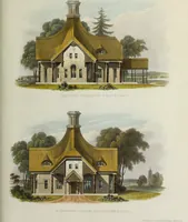 An illustration from Domestic architecture, being a series of designs for mansions, villas, rectory houses, parsonage houses, bailiffs' lodge, gardener's lodge, game-keeper's lodge, park gate lodges, etc. in the Grecian, Italian, and old English styles of architecture. With observations on the appropriate choice of site; the whole designed with strict reference to the practicability of erection, and with due attention to the important consideration of uniting elegance, convenience and domestic comfort with economy ... With accurate estimates appended to each design (1833)