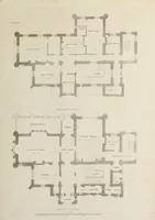 An illustration from Domestic architecture, being a series of designs for mansions, villas, rectory houses, parsonage houses, bailiffs' lodge, gardener's lodge, game-keeper's lodge, park gate lodges, etc. in the Grecian, Italian, and old English styles of architecture. With observations on the appropriate choice of site; the whole designed with strict reference to the practicability of erection, and with due attention to the important consideration of uniting elegance, convenience and domestic comfort with economy ... With accurate estimates appended to each design (1833)