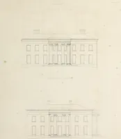 An illustration from Domestic architecture, being a series of designs for mansions, villas, rectory houses, parsonage houses, bailiffs' lodge, gardener's lodge, game-keeper's lodge, park gate lodges, etc. in the Grecian, Italian, and old English styles of architecture. With observations on the appropriate choice of site; the whole designed with strict reference to the practicability of erection, and with due attention to the important consideration of uniting elegance, convenience and domestic comfort with economy ... With accurate estimates appended to each design (1833)