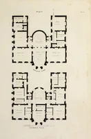An illustration from Domestic architecture, being a series of designs for mansions, villas, rectory houses, parsonage houses, bailiffs' lodge, gardener's lodge, game-keeper's lodge, park gate lodges, etc. in the Grecian, Italian, and old English styles of architecture. With observations on the appropriate choice of site; the whole designed with strict reference to the practicability of erection, and with due attention to the important consideration of uniting elegance, convenience and domestic comfort with economy ... With accurate estimates appended to each design (1833)