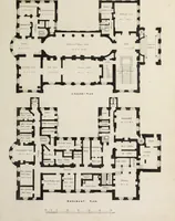 An illustration from Domestic architecture, being a series of designs for mansions, villas, rectory houses, parsonage houses, bailiffs' lodge, gardener's lodge, game-keeper's lodge, park gate lodges, etc. in the Grecian, Italian, and old English styles of architecture. With observations on the appropriate choice of site; the whole designed with strict reference to the practicability of erection, and with due attention to the important consideration of uniting elegance, convenience and domestic comfort with economy ... With accurate estimates appended to each design (1833)