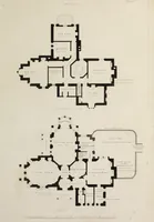 An illustration from Domestic architecture, being a series of designs for mansions, villas, rectory houses, parsonage houses, bailiffs' lodge, gardener's lodge, game-keeper's lodge, park gate lodges, etc. in the Grecian, Italian, and old English styles of architecture. With observations on the appropriate choice of site; the whole designed with strict reference to the practicability of erection, and with due attention to the important consideration of uniting elegance, convenience and domestic comfort with economy ... With accurate estimates appended to each design (1833)