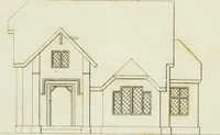 An illustration from Domestic architecture, being a series of designs for mansions, villas, rectory houses, parsonage houses, bailiffs' lodge, gardener's lodge, game-keeper's lodge, park gate lodges, etc. in the Grecian, Italian, and old English styles of architecture. With observations on the appropriate choice of site; the whole designed with strict reference to the practicability of erection, and with due attention to the important consideration of uniting elegance, convenience and domestic comfort with economy ... With accurate estimates appended to each design (1833)