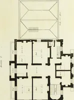 An illustration from Domestic architecture, being a series of designs for mansions, villas, rectory houses, parsonage houses, bailiffs' lodge, gardener's lodge, game-keeper's lodge, park gate lodges, etc. in the Grecian, Italian, and old English styles of architecture. With observations on the appropriate choice of site; the whole designed with strict reference to the practicability of erection, and with due attention to the important consideration of uniting elegance, convenience and domestic comfort with economy ... With accurate estimates appended to each design (1833)