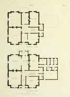 An illustration from Domestic architecture, being a series of designs for mansions, villas, rectory houses, parsonage houses, bailiffs' lodge, gardener's lodge, game-keeper's lodge, park gate lodges, etc. in the Grecian, Italian, and old English styles of architecture. With observations on the appropriate choice of site; the whole designed with strict reference to the practicability of erection, and with due attention to the important consideration of uniting elegance, convenience and domestic comfort with economy ... With accurate estimates appended to each design (1833)