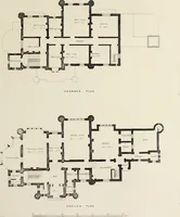 An illustration from Domestic architecture, being a series of designs, for mansions, villas, rectory houses, parsonage houses, bailiff's lodge, gardener's lodge, game-keeper's lodge, park-gate lodges, etc., in the Grecian, Italian, and old English style of architecture : with observations on the appropriate choice of site, the whole designed with strict reference to the practicability of erection, and with due attention to the important consideration of uniting elegance, convenience and domestic comfort with economy, the whole being the result of upwards of thirty years professional experience : with accurate estimates appended to each design (1850)