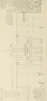 An illustration from Domestic architecture, being a series of designs, for mansions, villas, rectory houses, parsonage houses, bailiff's lodge, gardener's lodge, game-keeper's lodge, park-gate lodges, etc., in the Grecian, Italian, and old English style of architecture : with observations on the appropriate choice of site, the whole designed with strict reference to the practicability of erection, and with due attention to the important consideration of uniting elegance, convenience and domestic comfort with economy, the whole being the result of upwards of thirty years professional experience : with accurate estimates appended to each design (1850)