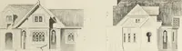 An illustration from Domestic architecture, being a series of designs, for mansions, villas, rectory houses, parsonage houses, bailiff's lodge, gardener's lodge, game-keeper's lodge, park-gate lodges, etc., in the Grecian, Italian, and old English style of architecture : with observations on the appropriate choice of site, the whole designed with strict reference to the practicability of erection, and with due attention to the important consideration of uniting elegance, convenience and domestic comfort with economy, the whole being the result of upwards of thirty years professional experience : with accurate estimates appended to each design (1850)