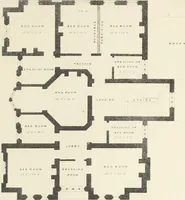 An illustration from Domestic architecture, being a series of designs, for mansions, villas, rectory houses, parsonage houses, bailiff's lodge, gardener's lodge, game-keeper's lodge, park-gate lodges, etc., in the Grecian, Italian, and old English style of architecture : with observations on the appropriate choice of site, the whole designed with strict reference to the practicability of erection, and with due attention to the important consideration of uniting elegance, convenience and domestic comfort with economy, the whole being the result of upwards of thirty years professional experience : with accurate estimates appended to each design (1850)