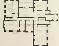 An illustration from Domestic architecture, being a series of designs, for mansions, villas, rectory houses, parsonage houses, bailiff's lodge, gardener's lodge, game-keeper's lodge, park-gate lodges, etc., in the Grecian, Italian, and old English style of architecture : with observations on the appropriate choice of site, the whole designed with strict reference to the practicability of erection, and with due attention to the important consideration of uniting elegance, convenience and domestic comfort with economy, the whole being the result of upwards of thirty years professional experience : with accurate estimates appended to each design (1850)