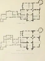 An illustration from Domestic architecture, being a series of designs, for mansions, villas, rectory houses, parsonage houses, bailiff's lodge, gardener's lodge, game-keeper's lodge, park-gate lodges, etc., in the Grecian, Italian, and old English style of architecture : with observations on the appropriate choice of site, the whole designed with strict reference to the practicability of erection, and with due attention to the important consideration of uniting elegance, convenience and domestic comfort with economy, the whole being the result of upwards of thirty years professional experience : with accurate estimates appended to each design (1850)