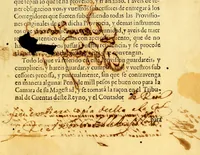 An illustration from Don Melchor de Navarra, y Rocafull, de el Orden de Alcantara, duque de la Palata, principe de Massa; : de los Consejos de Estado, y Guerra de su Magestad; virrey, governador, y capitan general de estos Reynos del Perù, Tierra-Firme, y Chile. &amp;c. A vos el corregidor de la Provincia de [in blank]. Bien sabeis q[ue] de muchos años à esta parte se ha reconocido la despoblacion grande à que han llegado todos los pueblos de estas dilatadas provincias de el Perú . (1687)