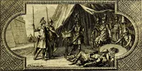 An illustration from Doorlugte voorbeelden der ouden : leerzaame zinnebeelden, nevens 't treurspel van L. Junius Brutus, vaderlyke gestrengheid, en verscheide gedigten (1725)