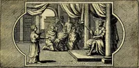 An illustration from Doorlugte voorbeelden der ouden : leerzaame zinnebeelden, nevens 't treurspel van L. Junius Brutus, vaderlyke gestrengheid, en verscheide gedigten (1725)
