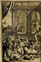 An illustration from Doorlugte voorbeelden der ouden : leerzaame zinnebeelden, nevens 't treurspel van L. Junius Brutus, vaderlyke gestrengheid, en verscheide gedigten (1725)