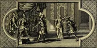 An illustration from Doorlugte voorbeelden der ouden : leerzaame zinnebeelden, nevens 't treurspel van L. Junius Brutus, vaderlyke gestrengheid, en verscheide gedigten (1725)