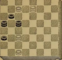 An illustration from Draughts : Gould's problems, critical positions and games by all the greatest players and composers of the world, the whole interspersed with notes on the positions / by Joseph Gould (1895)